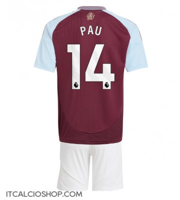 Aston Villa Pau Torres #14 Prima Maglia Bambino 2024-25 Manica Corta (+ Pantaloni corti)
